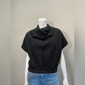 MANTRA Black Funnel Neck Short Sleeve Sweatshirt Sweater XS